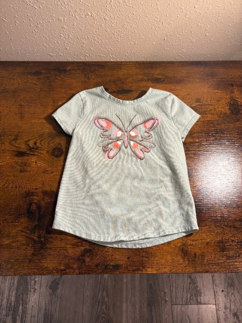 Girls Butterfly Graphic Short Sleeve T-Shirt
